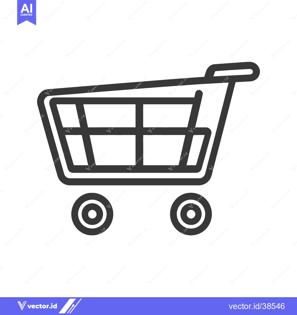 Premium Vector dari A simple illustrated outline of a shopping cart icon
