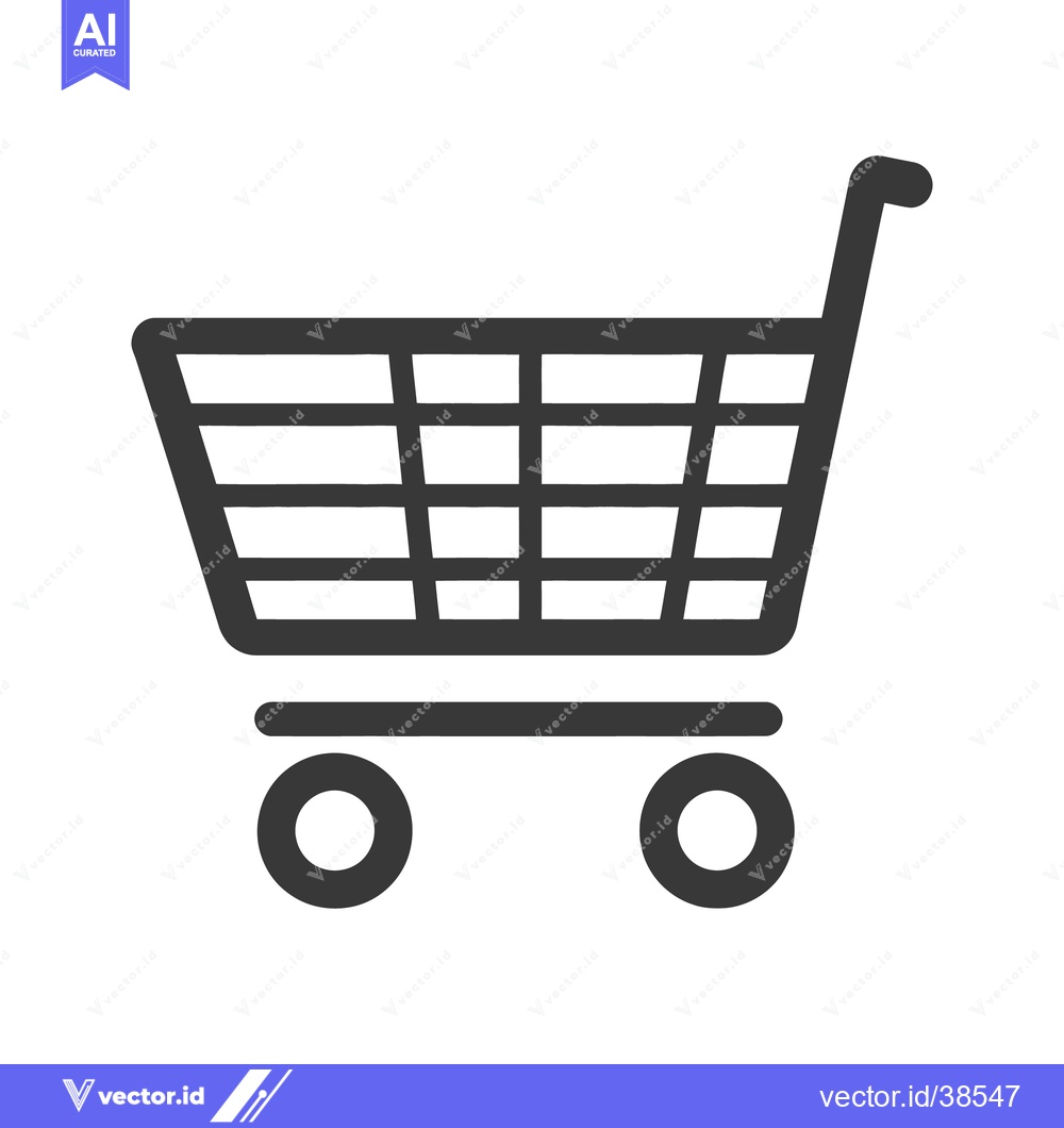 Premium Vector of A simplistic black illustration of a shopping cart icon