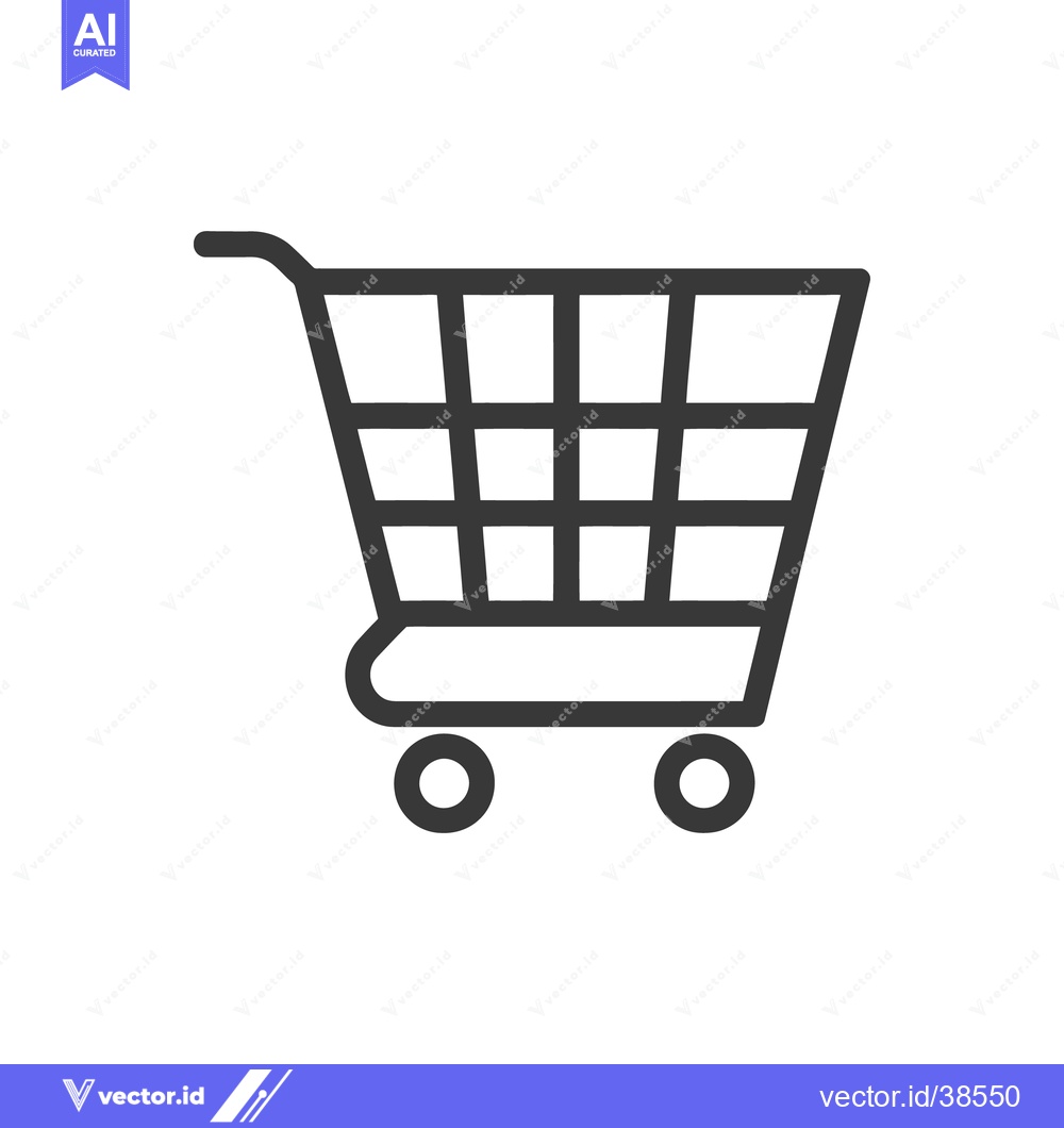 Premium Vector of An illustrated and minimalist image of a shopping cart outline