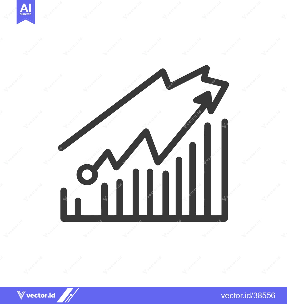 Premium Vector dari An upward trend indicated by a bar chart and line graph