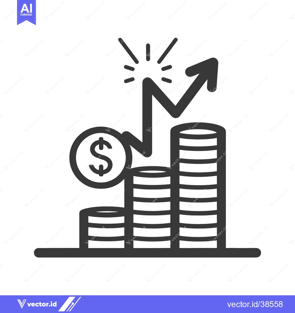 Premium Vector dari Financial growth illustrated with rising stacks of coins and an arrow