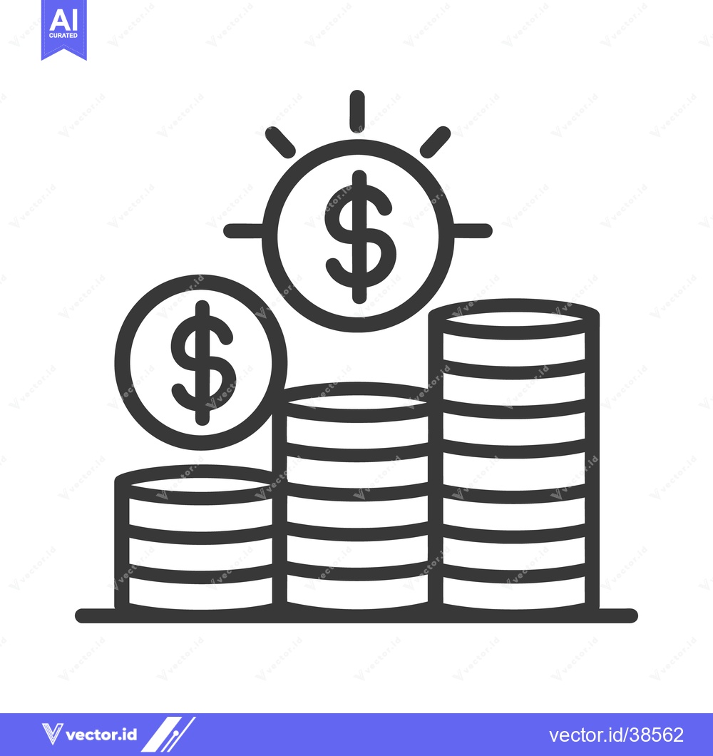 Premium Vector dari A simple illustration of stacked currency coins symbolizing financial