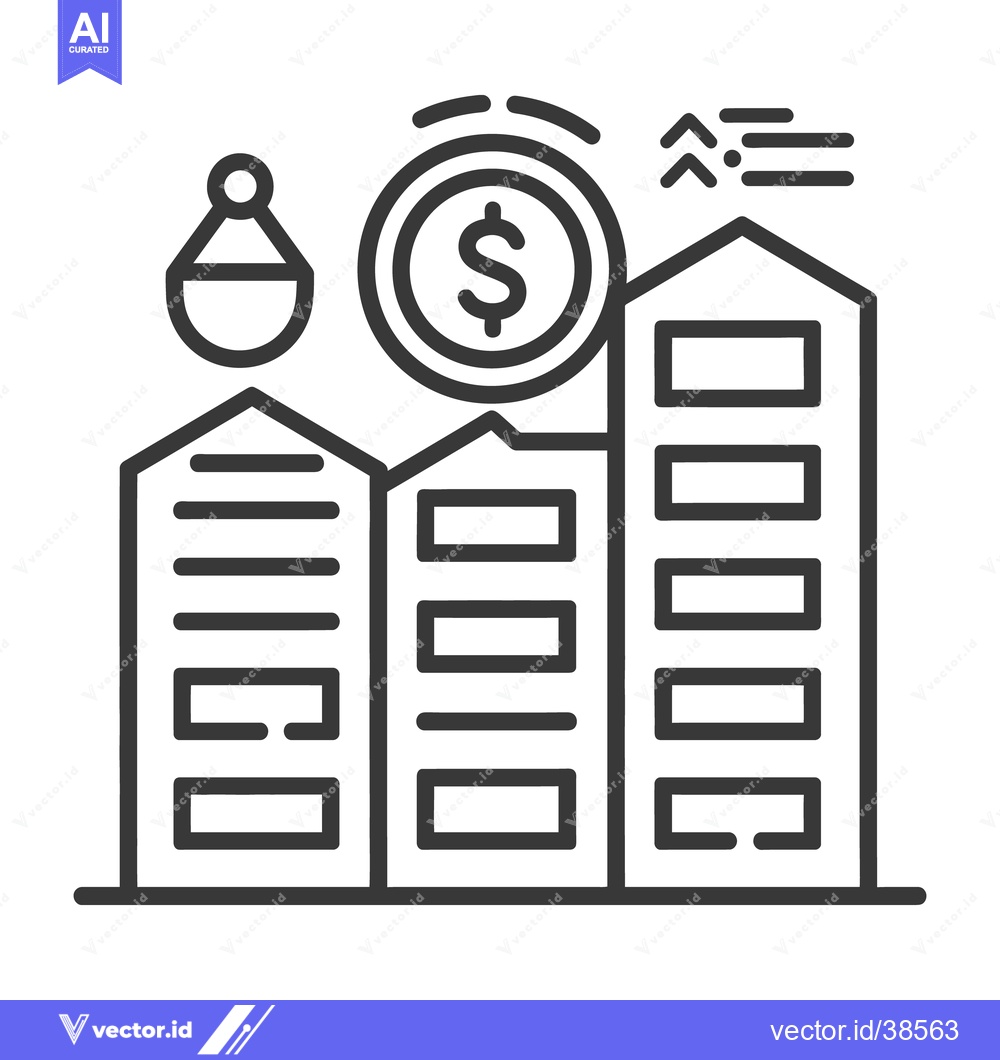 Premium Vector of Buildings and currency depict concepts related to financial growth and