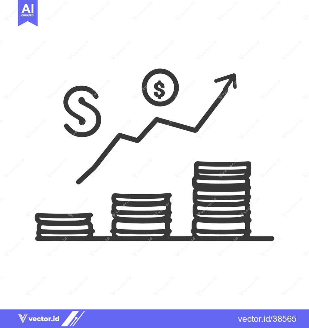 Premium Vector of A simple black and white illustration of financial growth