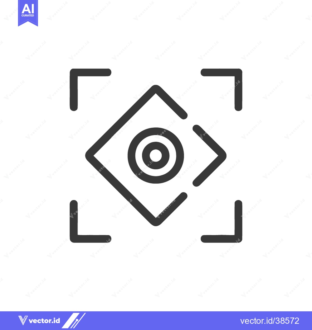 Premium Vector dari Minimalist Focus Icon: Diamond Shape with Target and Corner Brackets