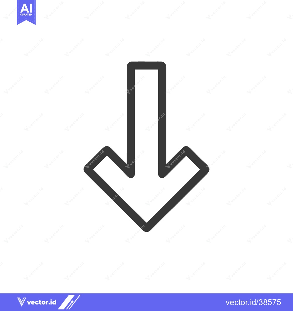 Premium Vector dari Bold Downward Arrow Icon: Simple, Modern Design on White Background