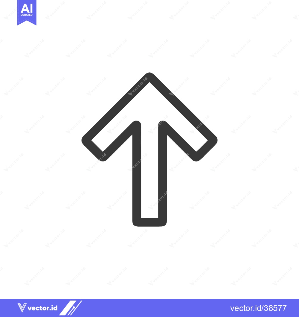 Premium Vector dari Bold Upward Arrow Icon: Directional Symbol on White Background