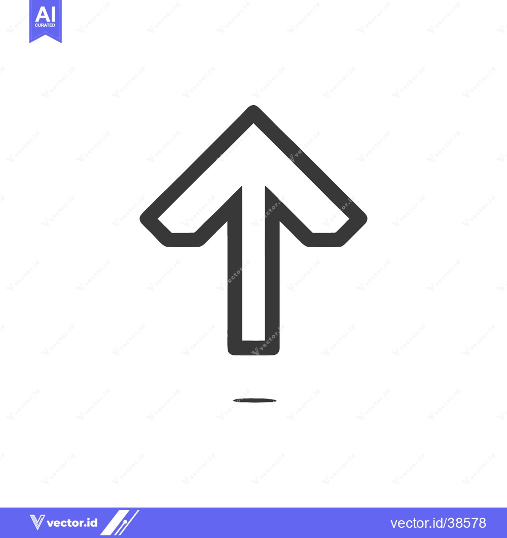 Premium Vector dari Bold Outline Arrow Pointing Upward on White Background, Minimalist Des
