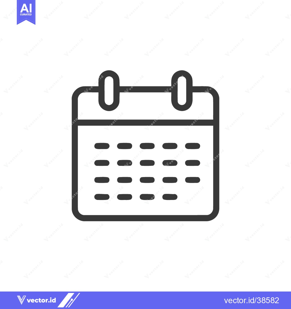 Premium Vector dari Minimalist Calendar Icon: Clean Line Art for Scheduling and Reminders