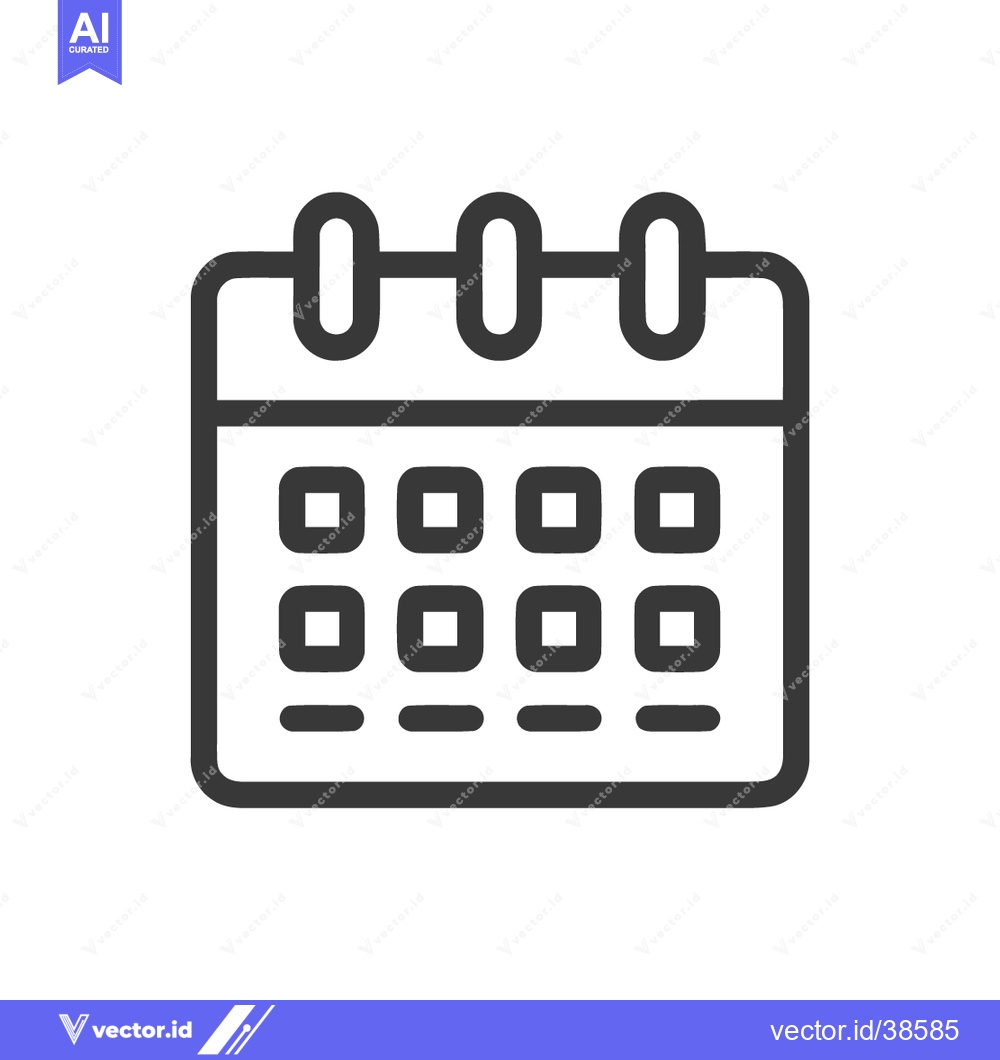 Premium Vector of Minimalist Calendar Icon with Rounded Corners and Clean Design