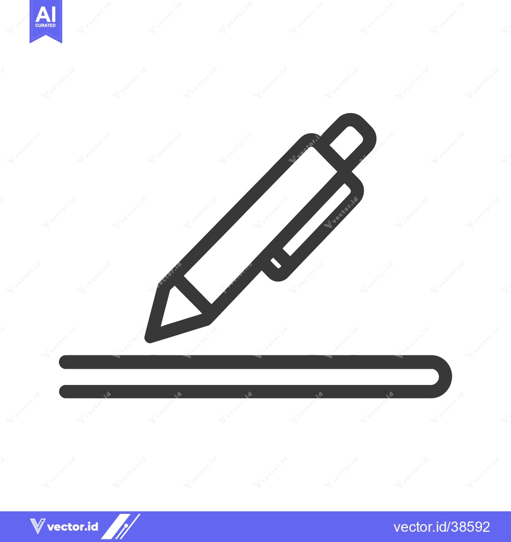 Premium Vector of A simple line drawing depicting a pen and a written line