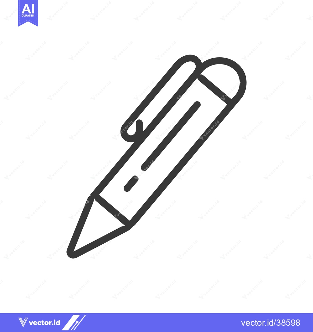 Premium Vector dari A single line drawing illustration of a simple writing pen