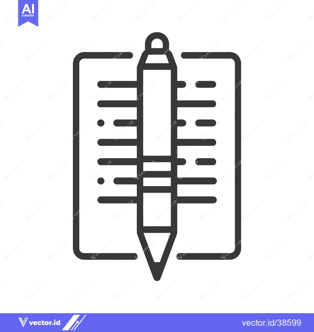 Premium Vector dari A black and white illustration of a pen and paper