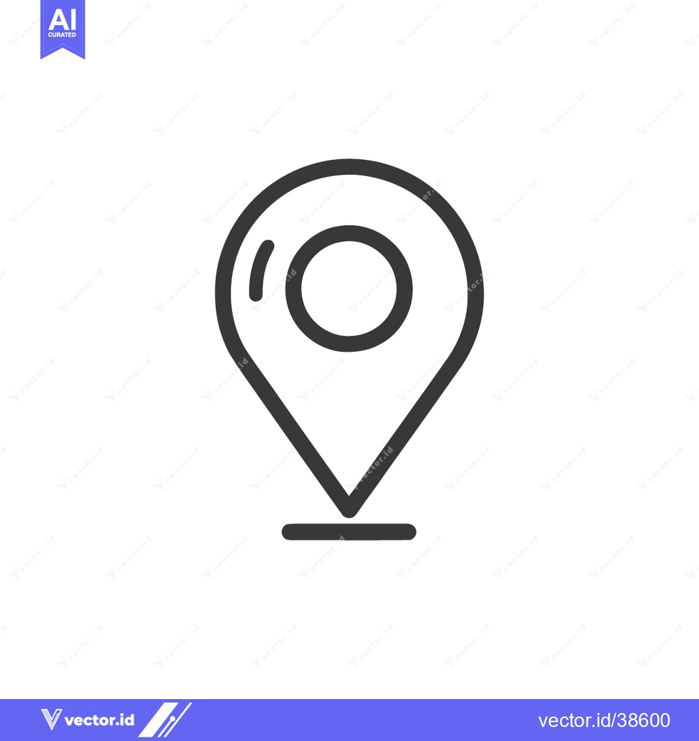 Premium Vector dari Minimalist Location Pin Icon with Circular Center and Subtle Shadow