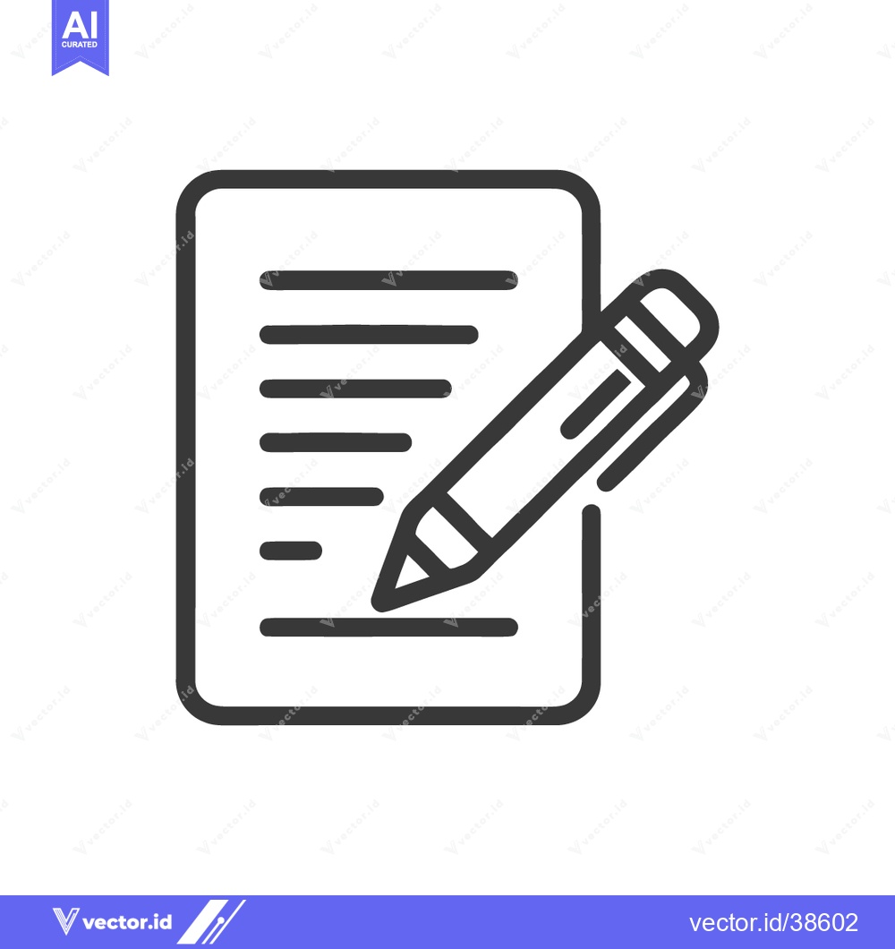 Premium Vector dari Writing Icon: Pen on Paper, Document Creation, Minimalist Design