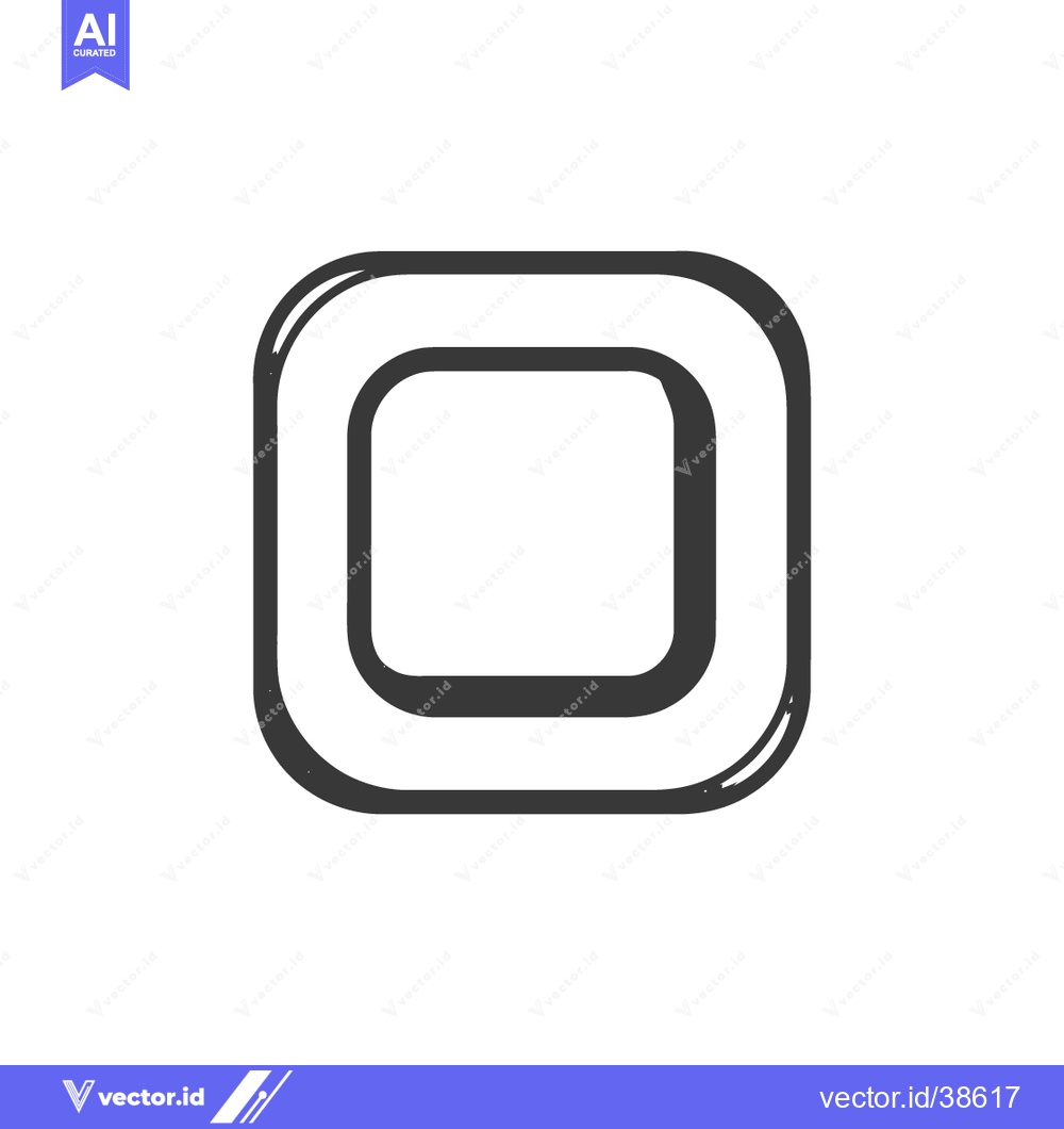 Premium Vector dari Minimalist Rounded Square Icon: Clean, Geometric Design on White Backg
