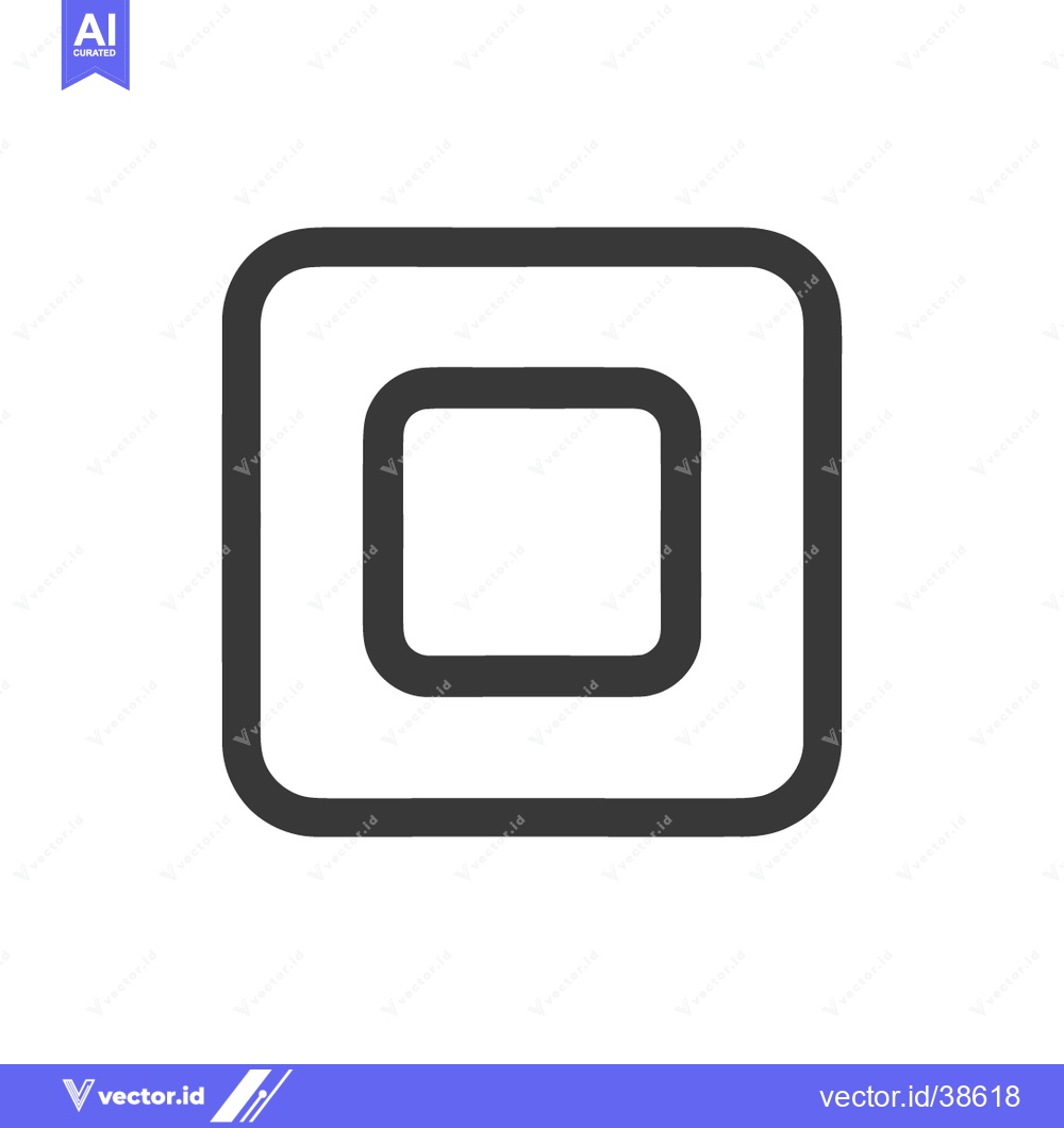 Premium Vector dari Minimalist Icon: Concentric Rounded Squares in Dark Gray on White Back