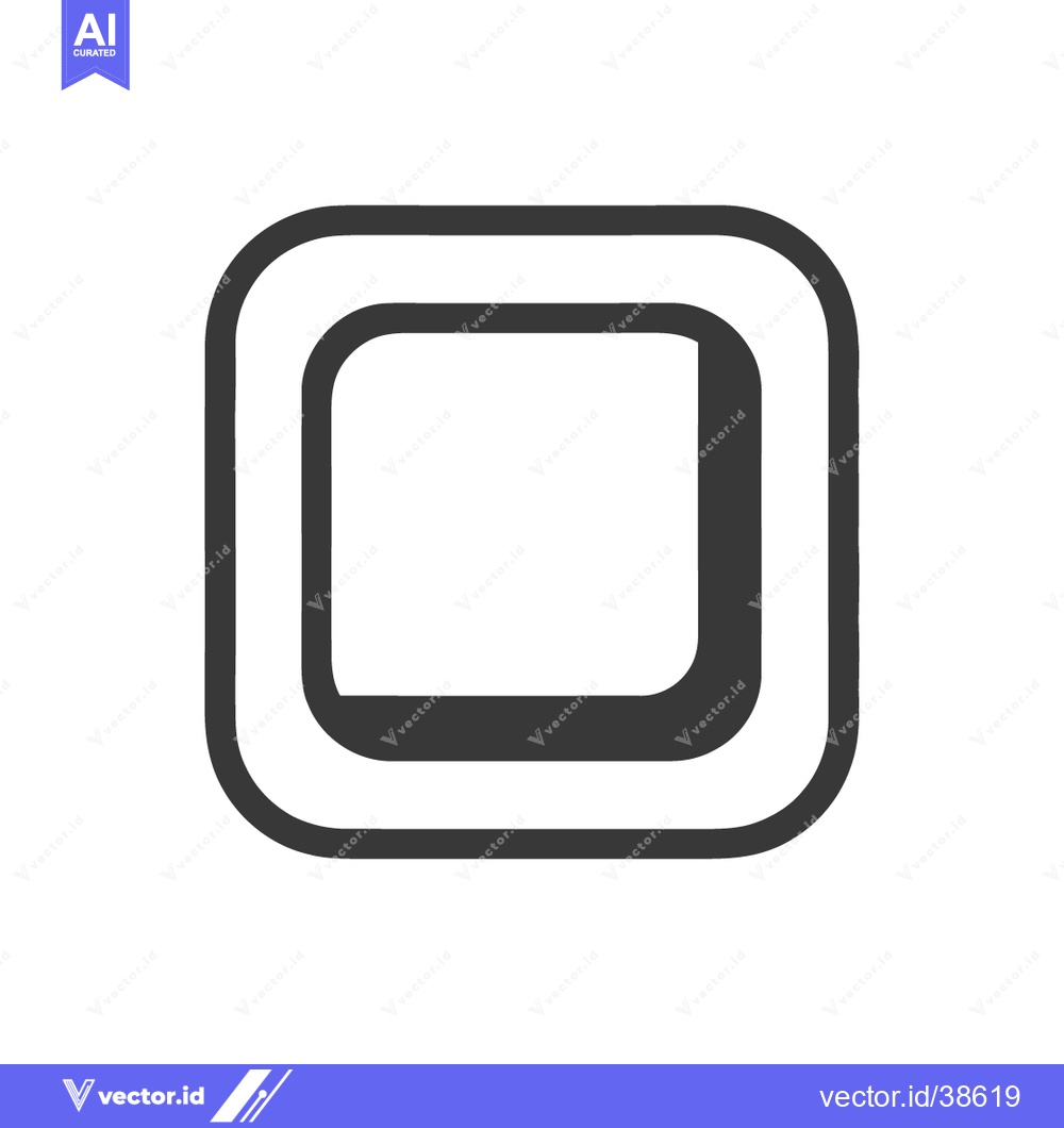 Premium Vector dari Minimalist Rounded Square Icon: Double Border, Clean Design, Modern Ae