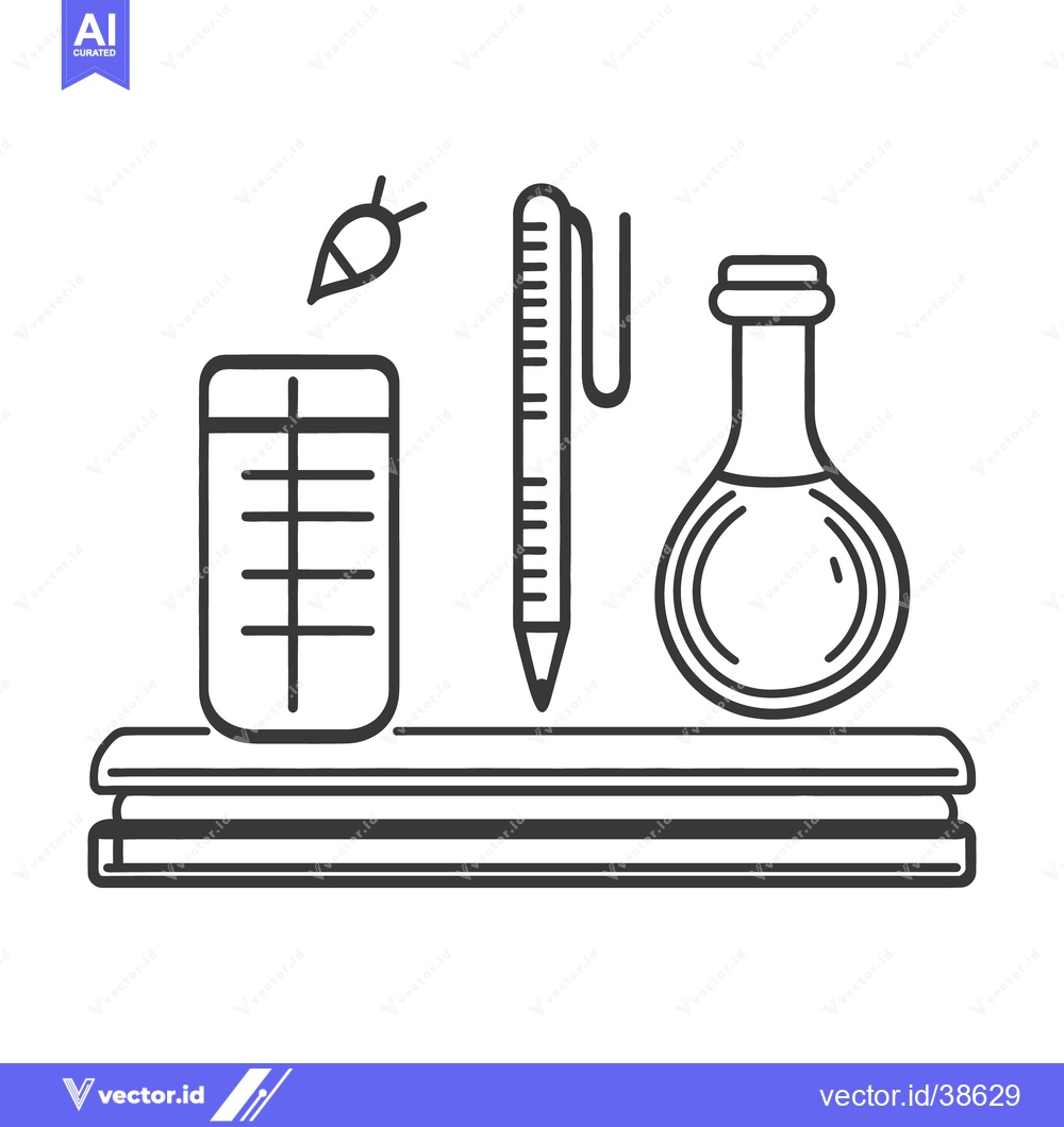Premium Vector of A simple black and white illustration of scientific equipment and tool
