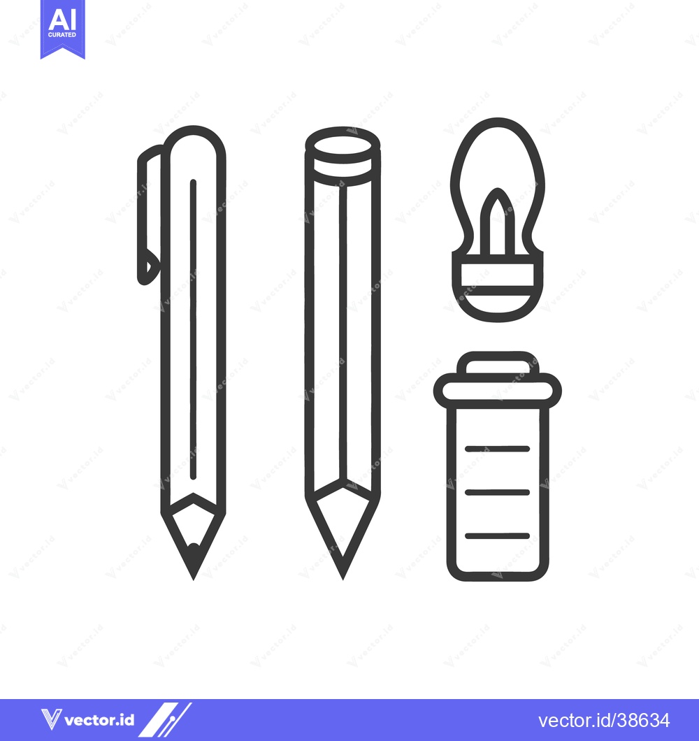 Premium Vector dari Graphic illustration of a pen pencil lightbulb and battery