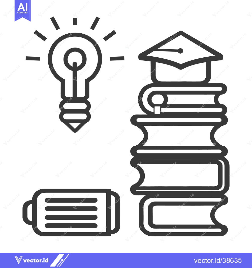 Premium Vector dari An educational illustration featuring a light bulb books and battery
