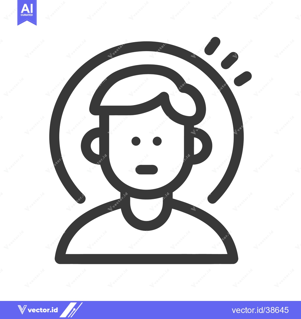 Premium Vector of A simple monochrome icon depicting a person with an aura
