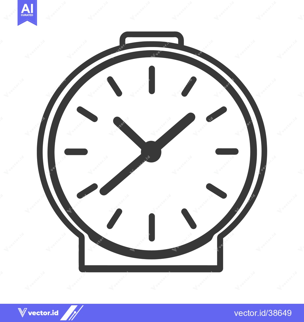 Premium Vector dari An illustration of a basic analog alarm clock with hands