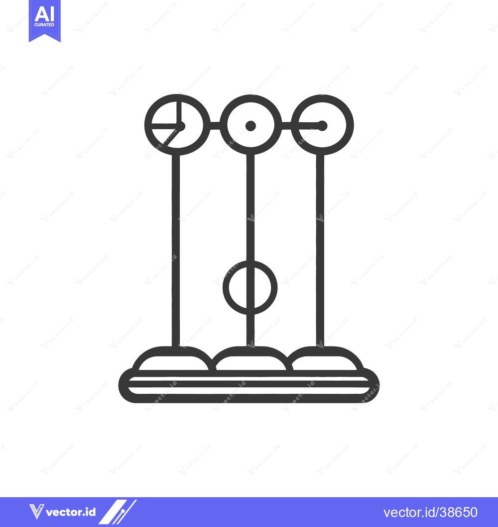 Premium Vector of A schematic drawing displays three abstract vertical balancing symbols