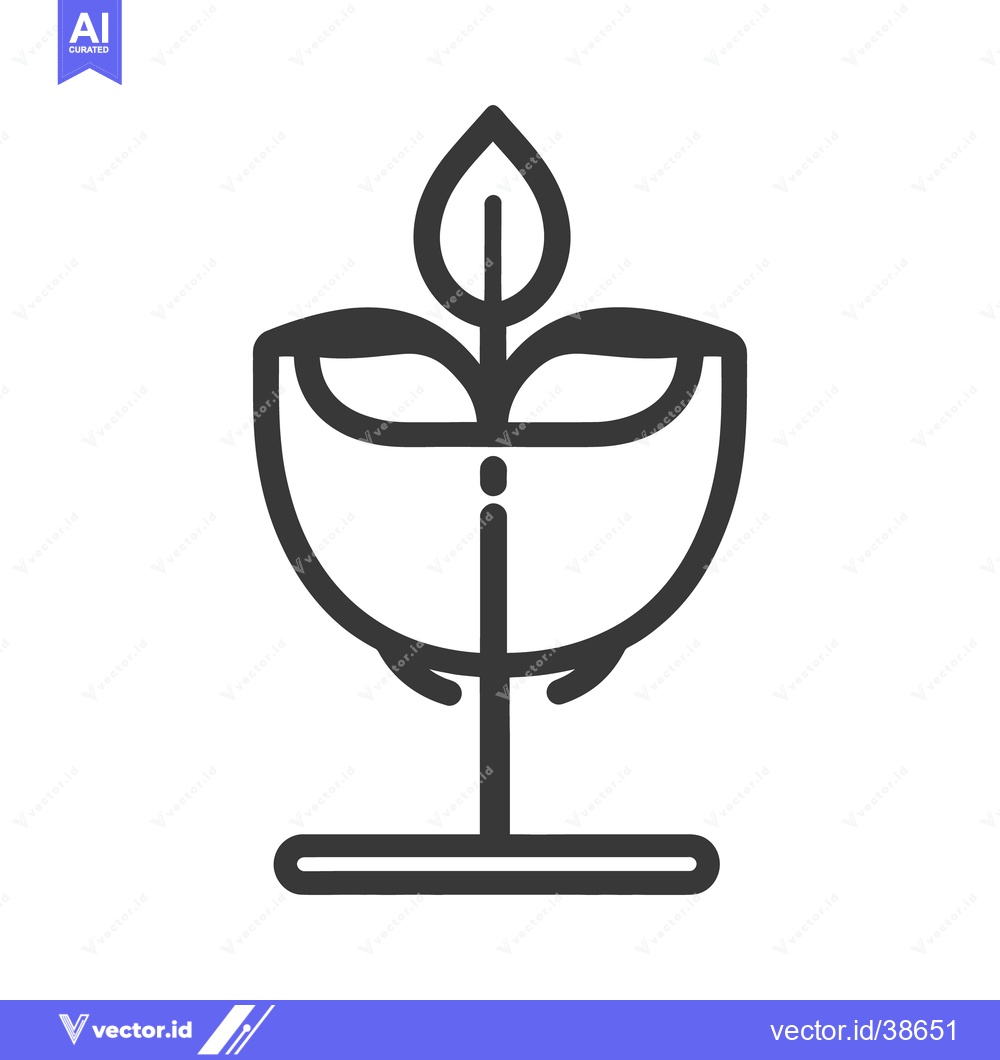 Premium Vector dari A stylized illustration of a plant growing inside a cup