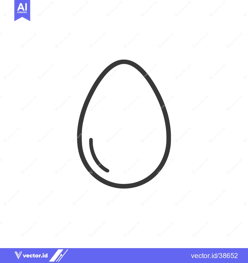 Premium Vector dari Minimalist Egg Outline: Simple Black Line Art on White Background