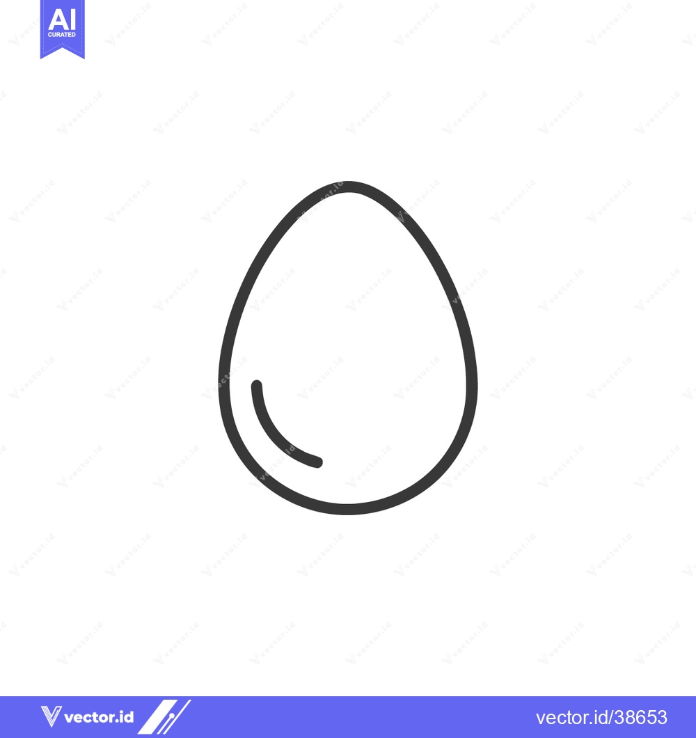 Premium Vector of Minimalist Egg Icon: Clean Line Art on White Background