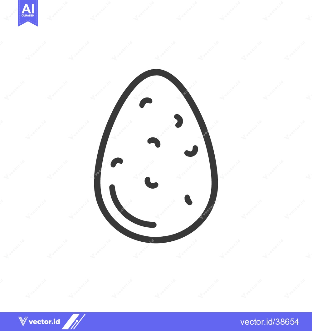 Premium Vector dari Simple Line Art Illustration of a Potato with Sprout-like Markings