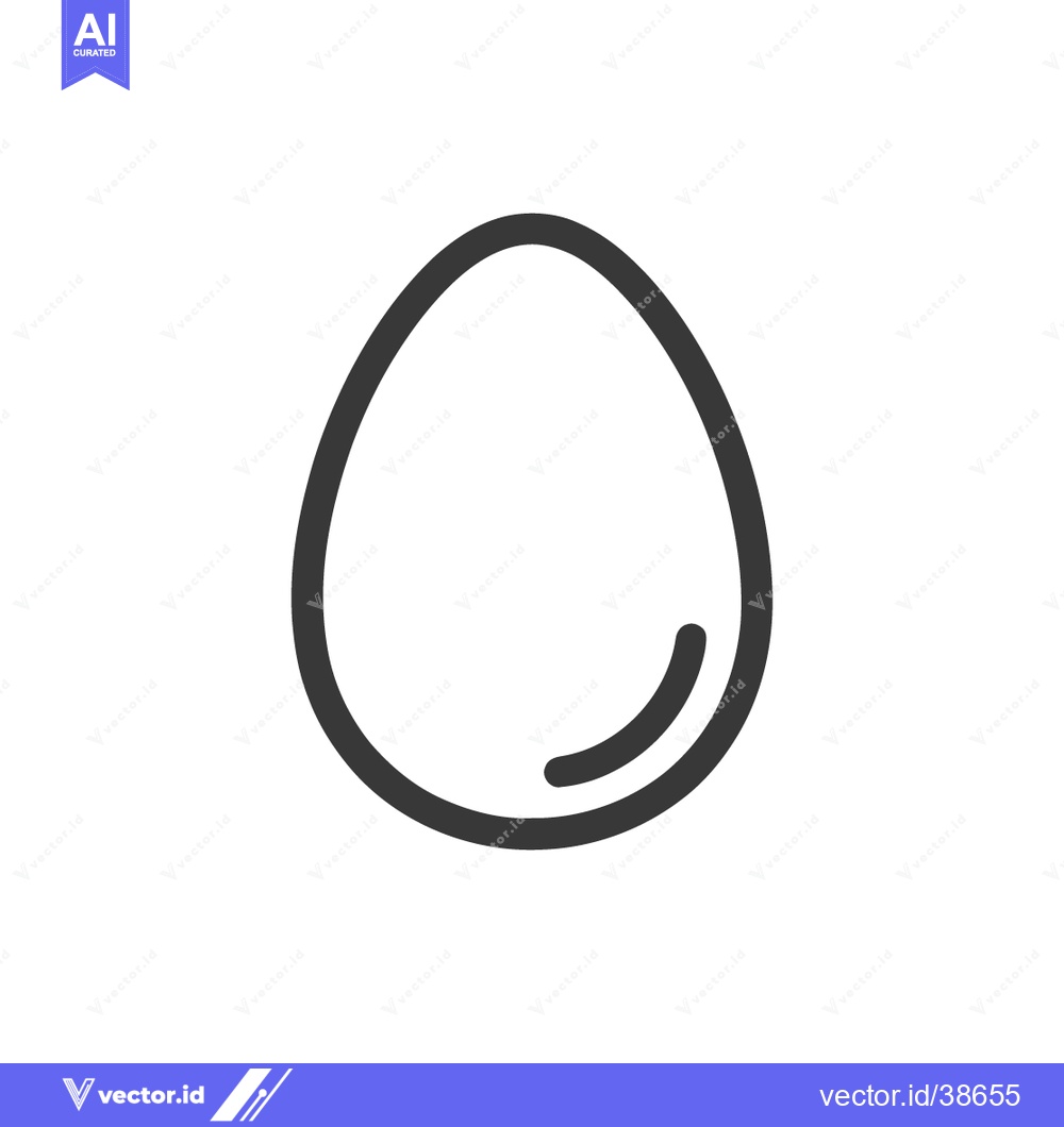 Premium Vector dari Minimalist Egg Icon: Simple Outline on White Background, Food Symbol