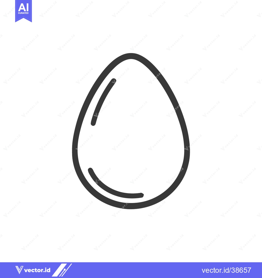 Premium Vector of Minimalist Egg Outline: Simple Black Line Art on White Background