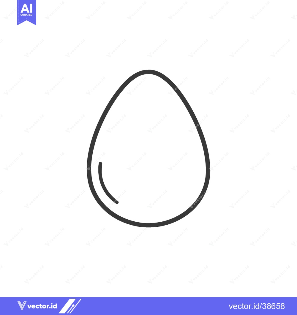 Premium Vector dari Minimalist Egg Outline: Simple Black Line Art on White Background, Foo