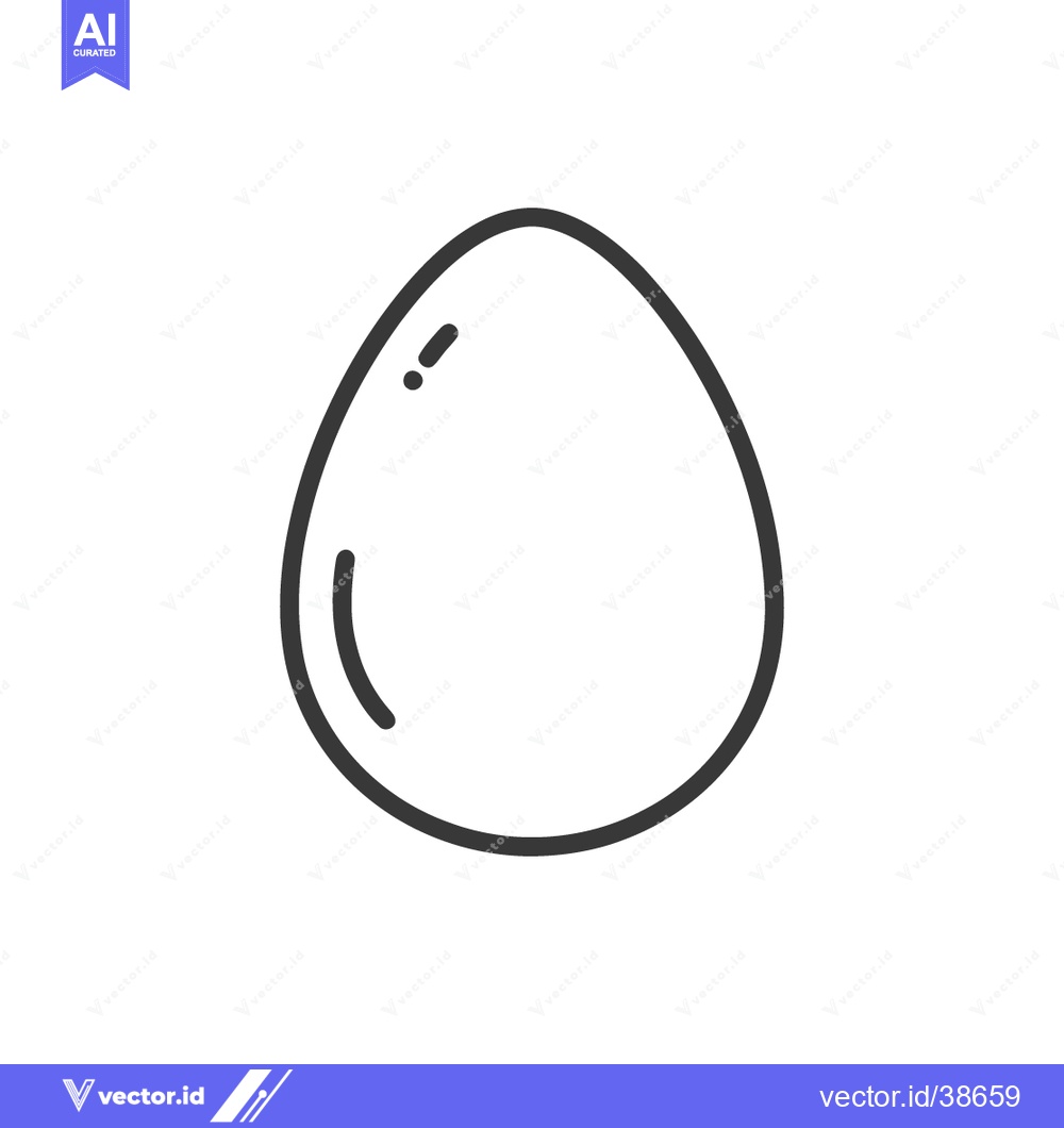 Premium Vector dari Minimalist Egg Icon: Clean Line Art on White Background, Food Symbol