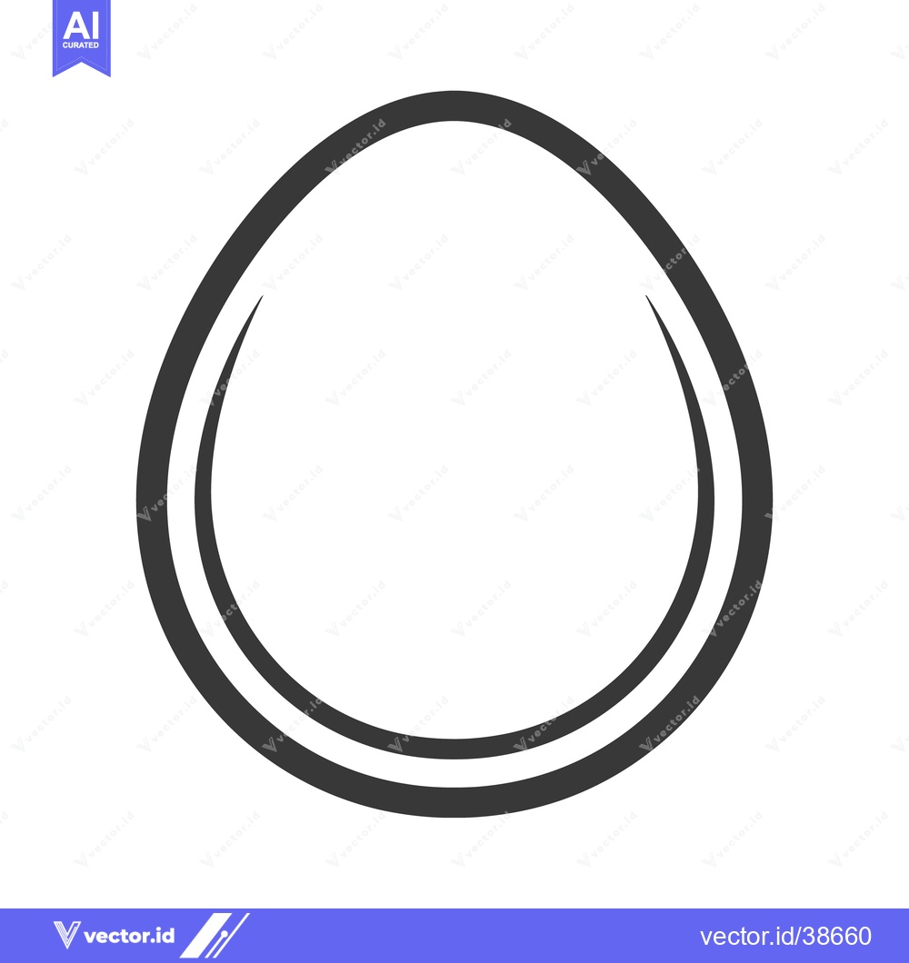 Premium Vector dari A simple outline of an egg with a dark gray border