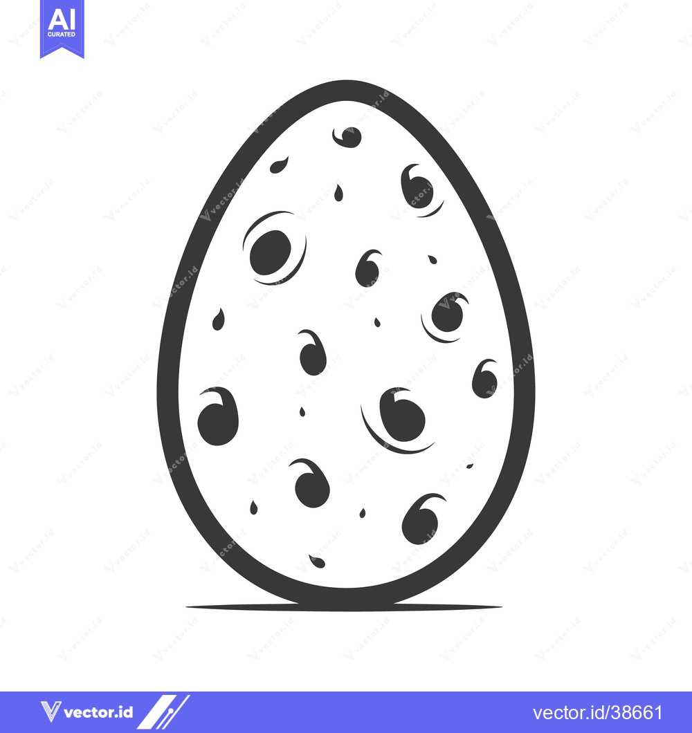 Premium Vector of An illustrated outline image of a spotted oval shape egg