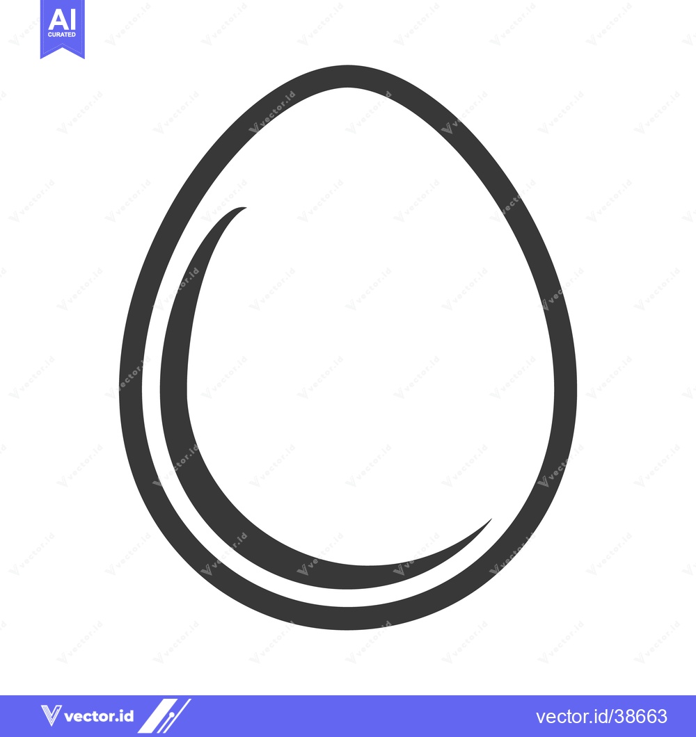 Premium Vector dari An illustrated outline of a single oval shaped egg