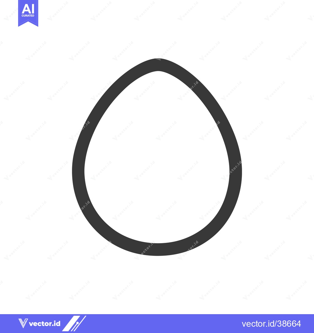 Premium Vector dari A simple outline of an egg shaped object in monochrome