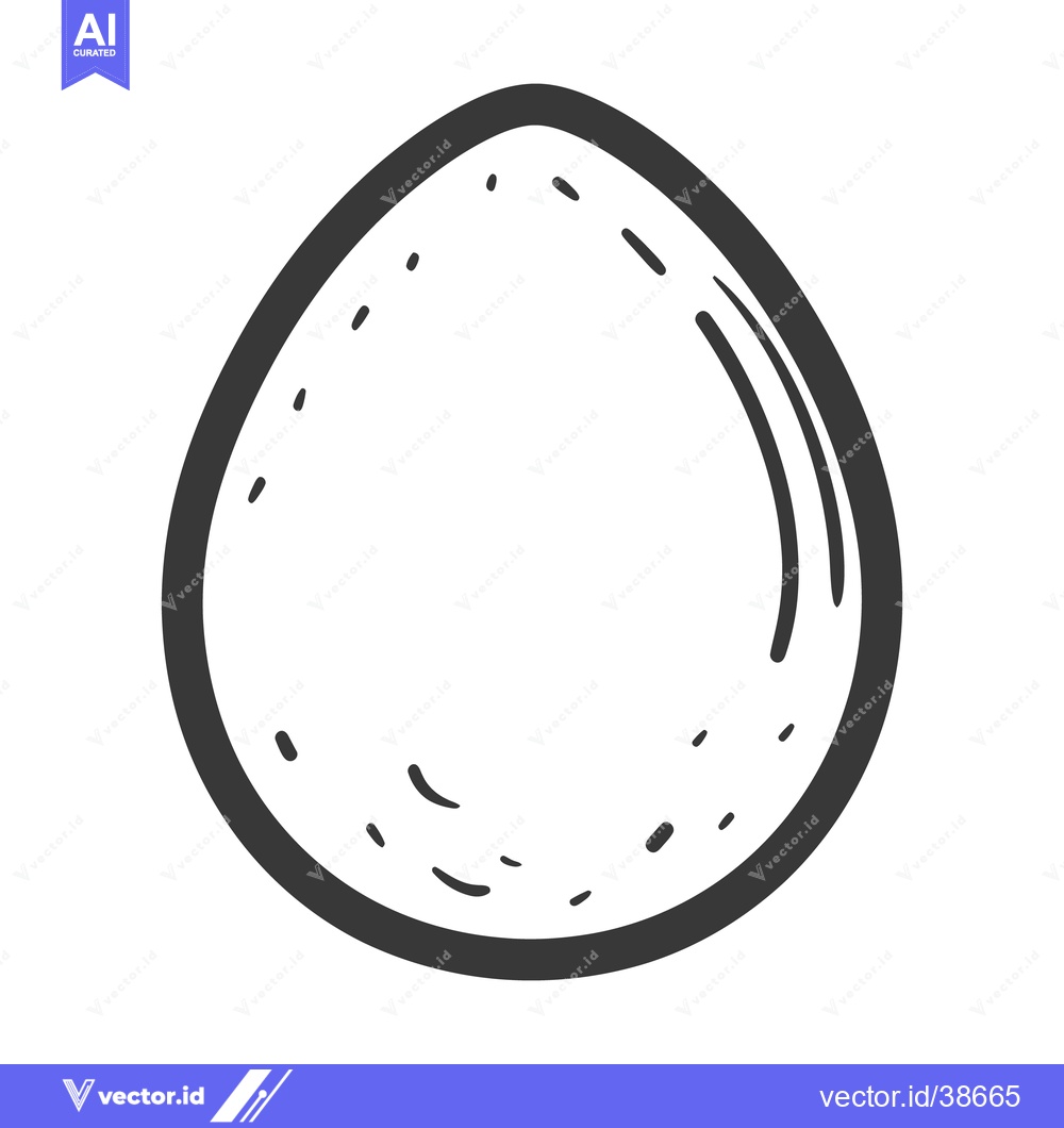 Premium Vector dari A simplistic black and white sketch of an egg shape