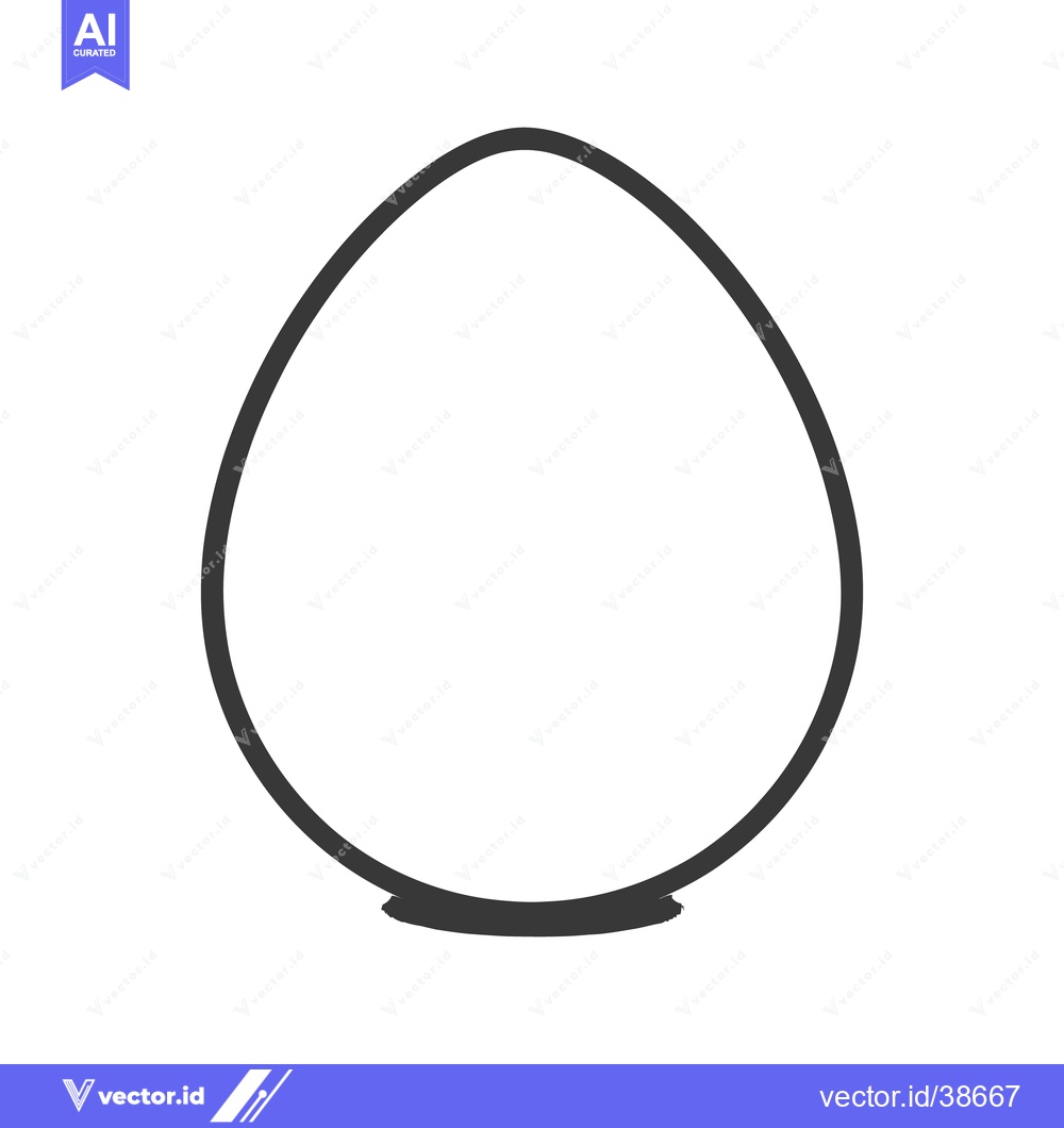 Premium Vector of A simple dark outline drawing of a white egg shape