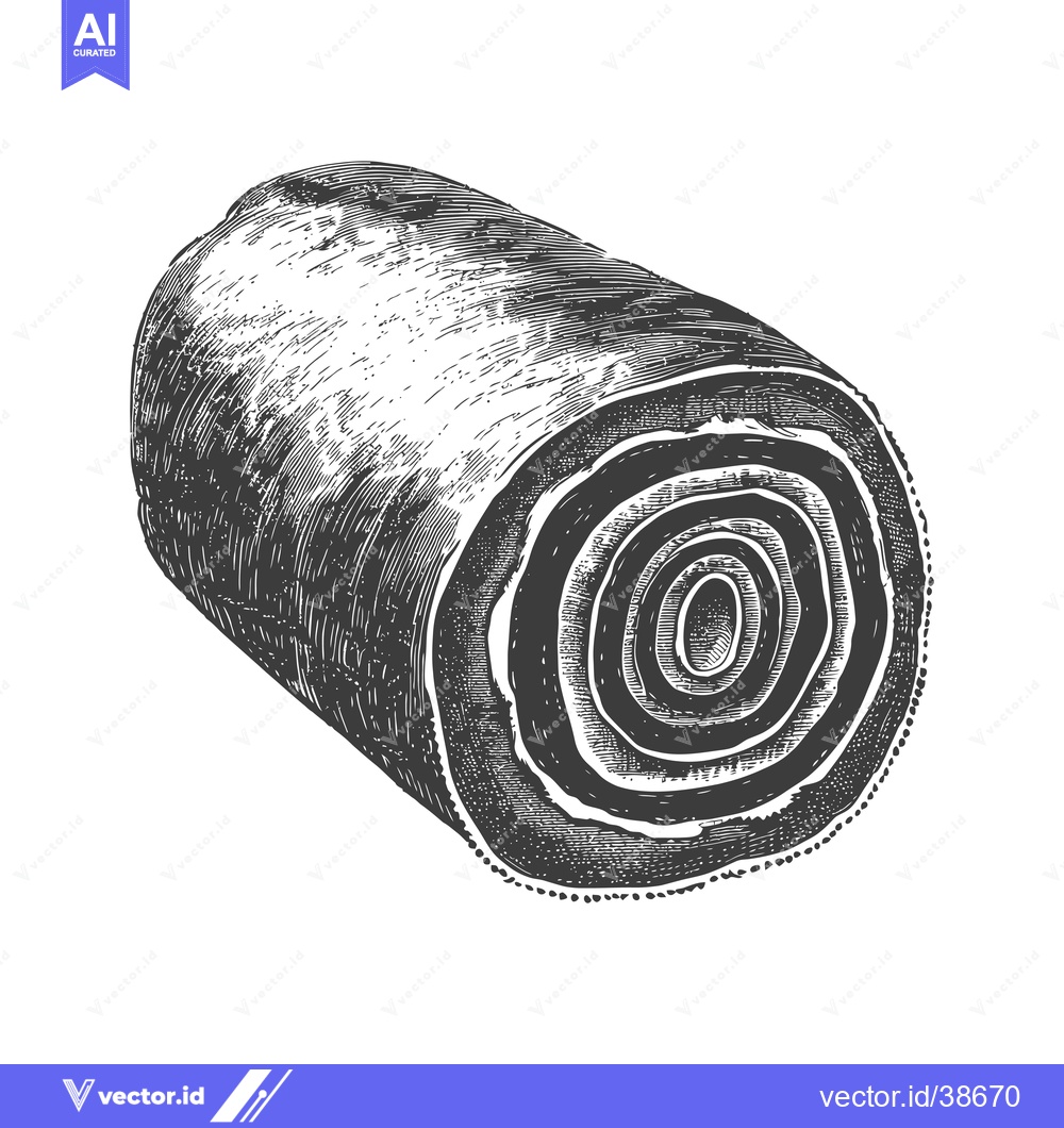 Premium Vector of A Detailed Illustration Of A Rolled Cake