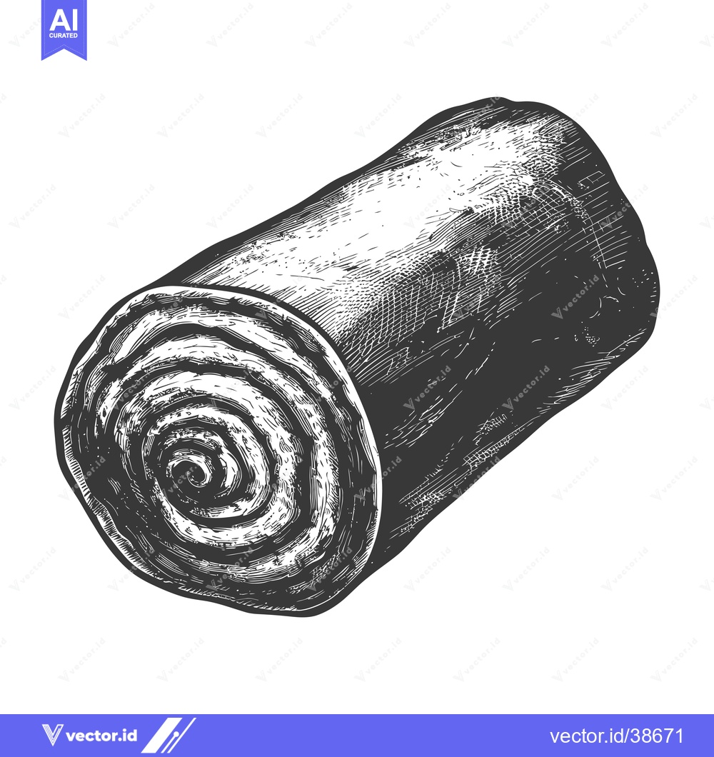 Premium Vector dari A Detailed Drawing Of A Rolled Pastry