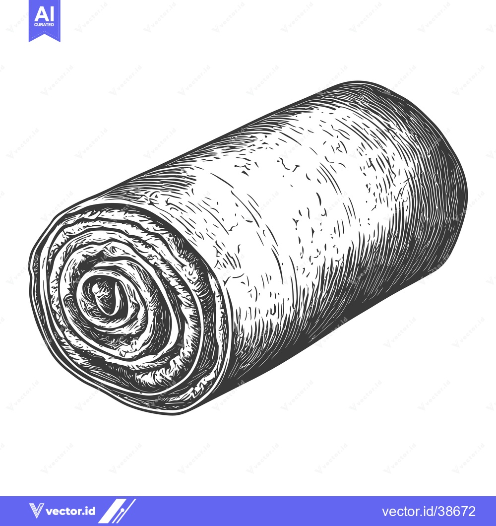 Premium Vector of Rolled crepe illustration showing layered pastry