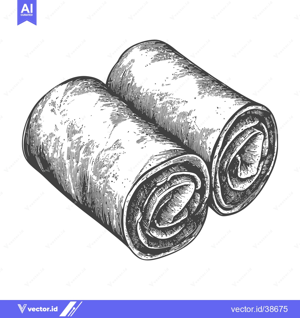 Premium Vector dari Two Rolled Pastry Delicacies Awaiting Enjoyment