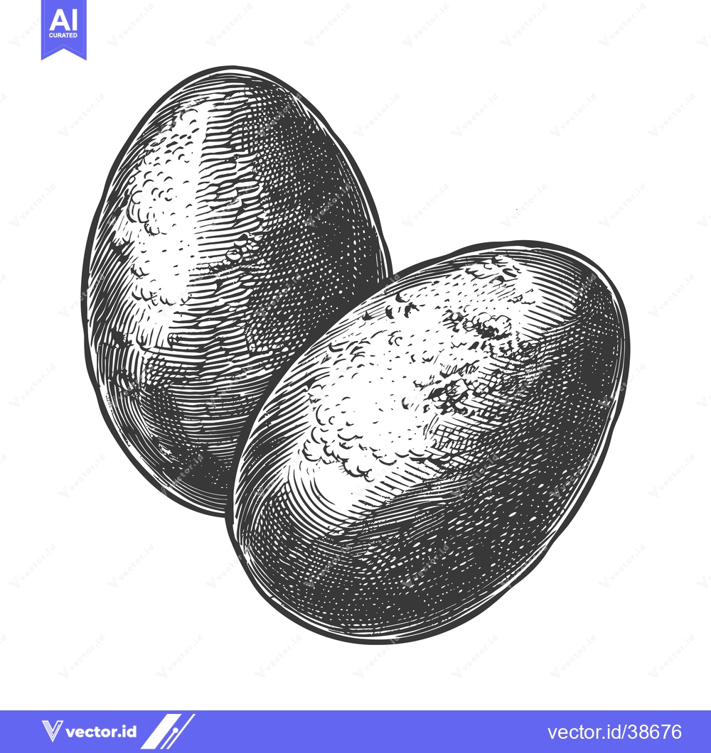 Premium Vector dari Two Eggs Detailed Hand Drawn Illustration