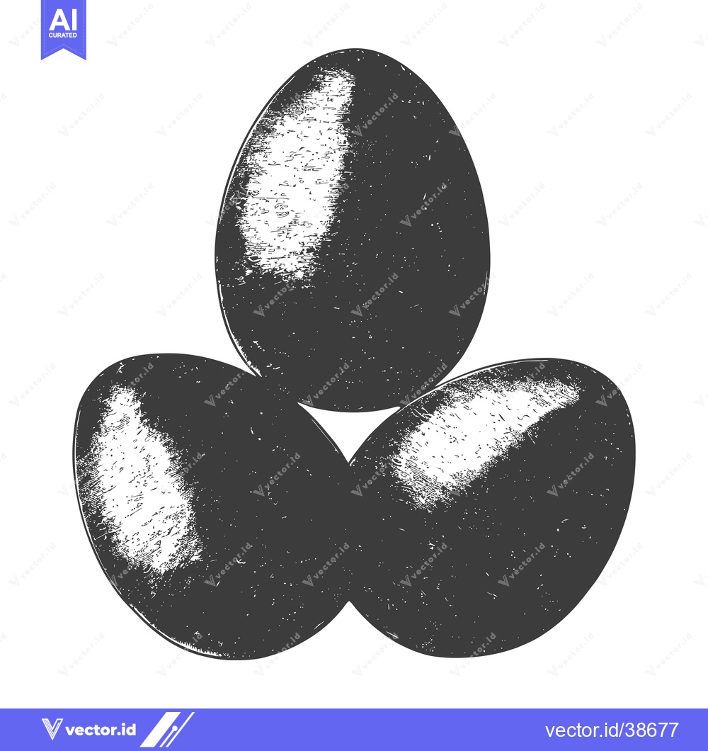 Premium Vector dari Three Eggs Arranged In A Triangular Formation