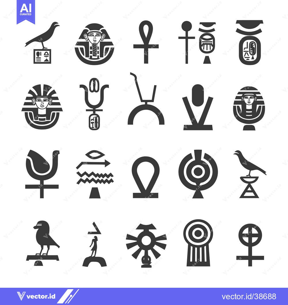 Premium Vector dari Egyptian Hieroglyphics and Symbols Collection