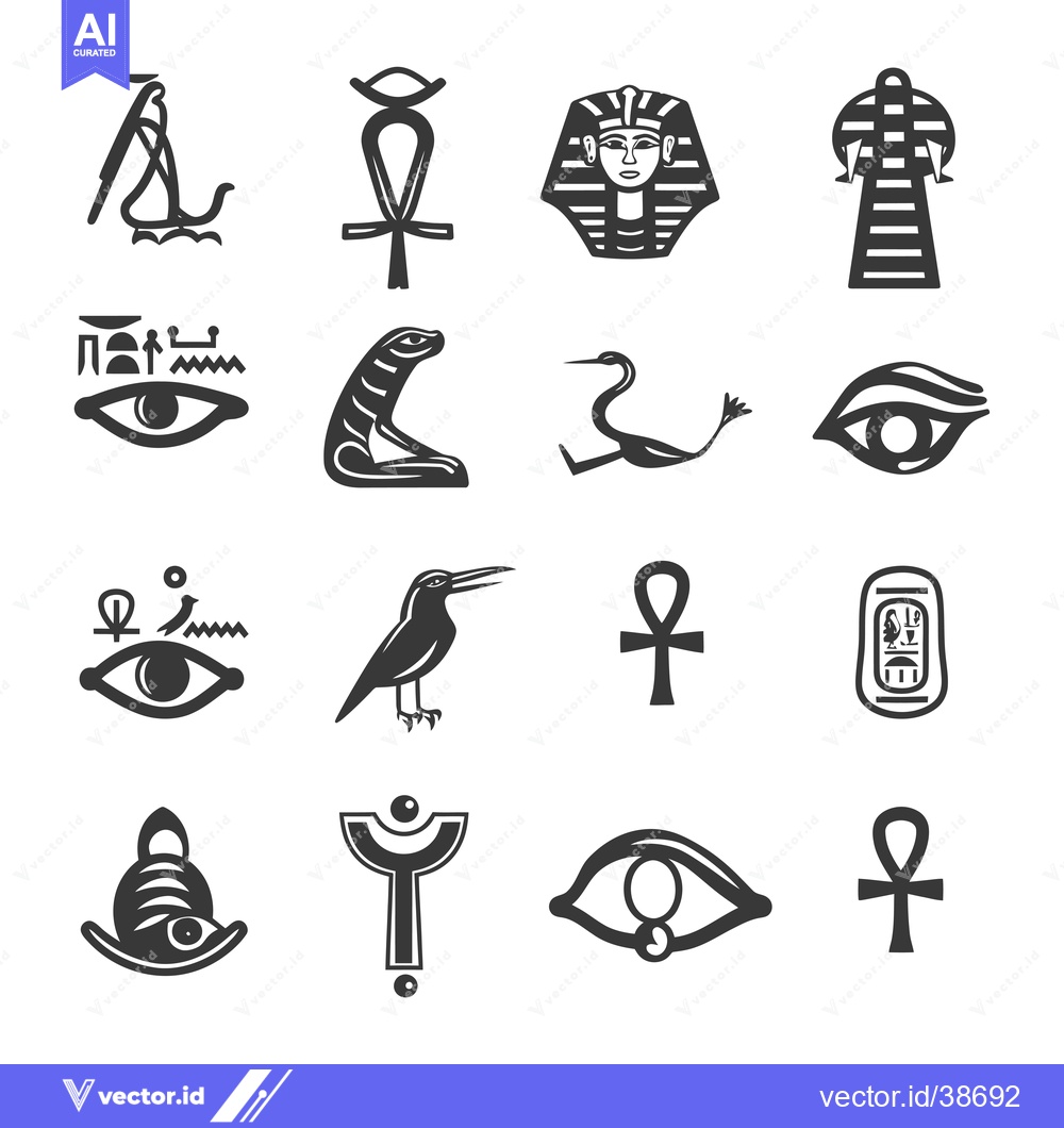 Premium Vector dari Egyptian Mythology Symbols and Icons Collection